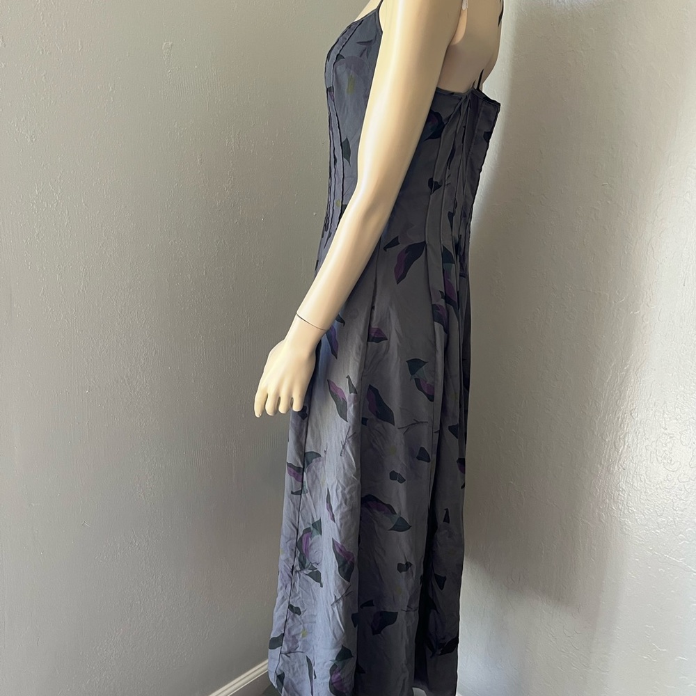 Banana Republic Midi Evening Size 4 Gray Chiffon Dress - Picture 4 of 6